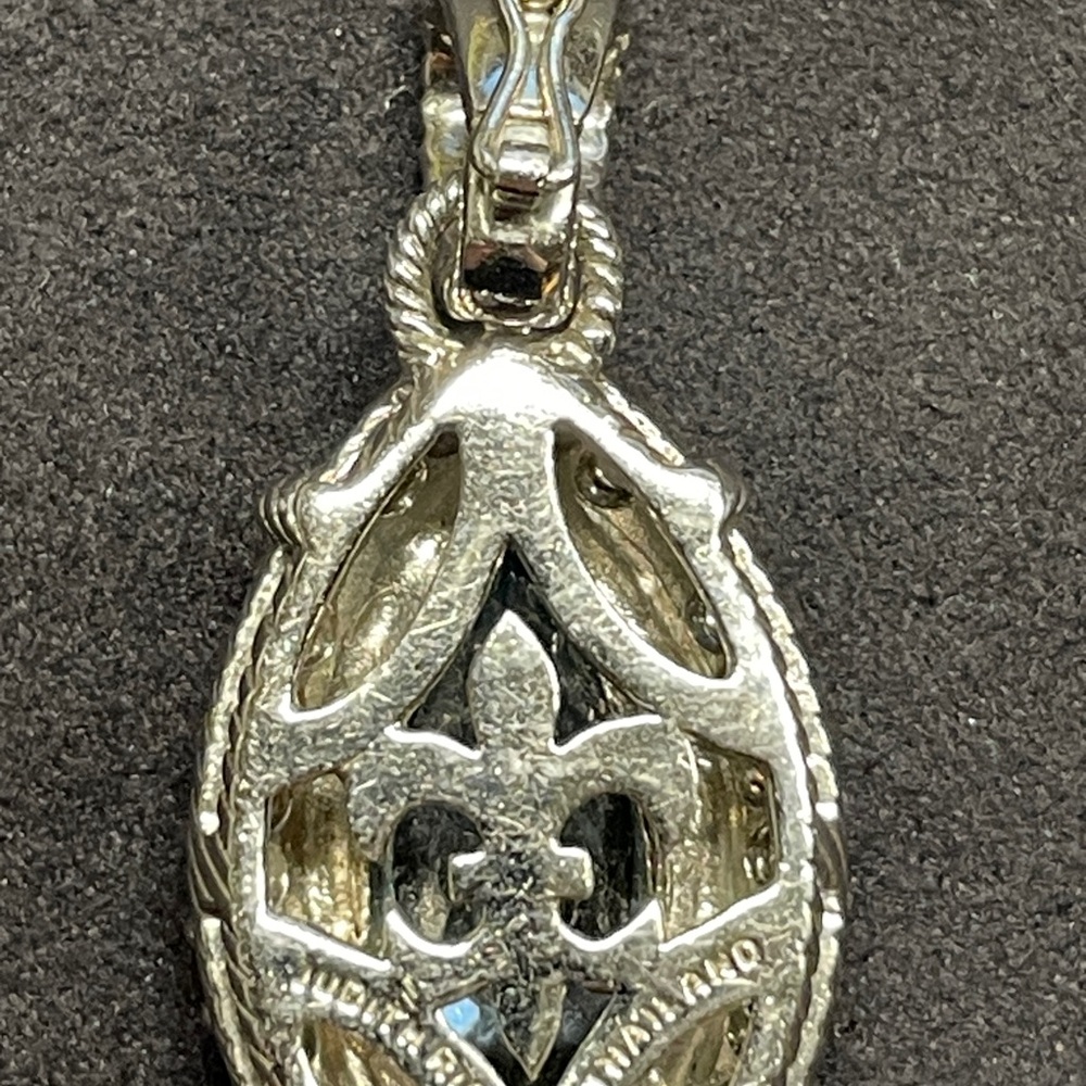 Judith Ripka 925 Silver with Marquise Blue Topaz and CZ Gemstones - Picture 3 of 5